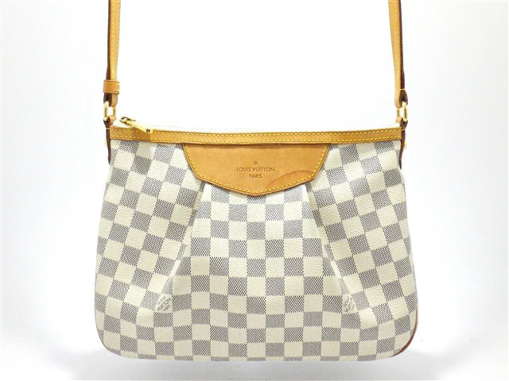 LOUIS VUITTON Siracusa Shoulder Bag Damier Azur White